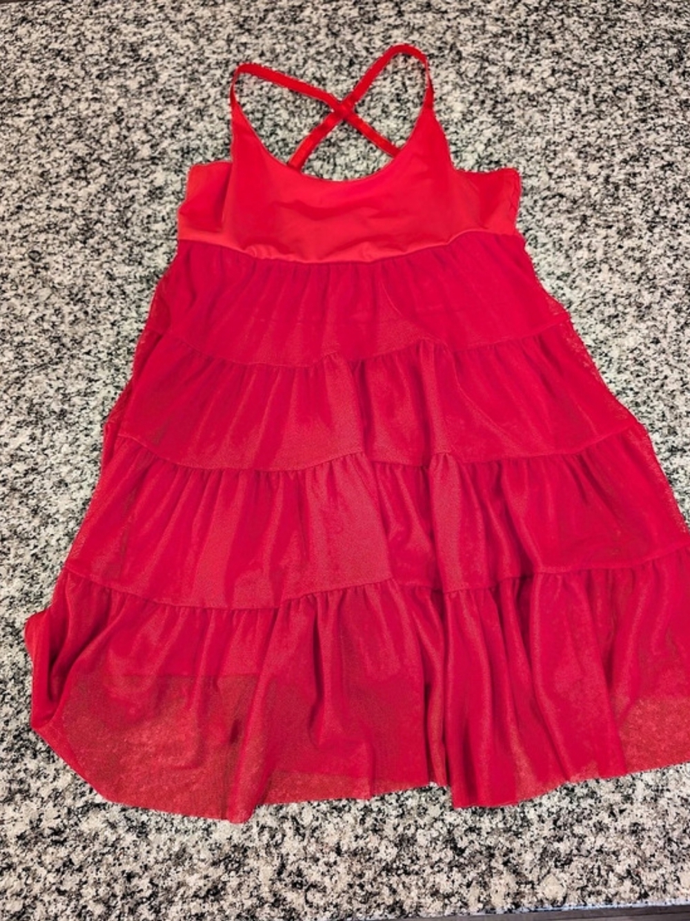 Shein Girls Red Tiered Dress Size Small Like New